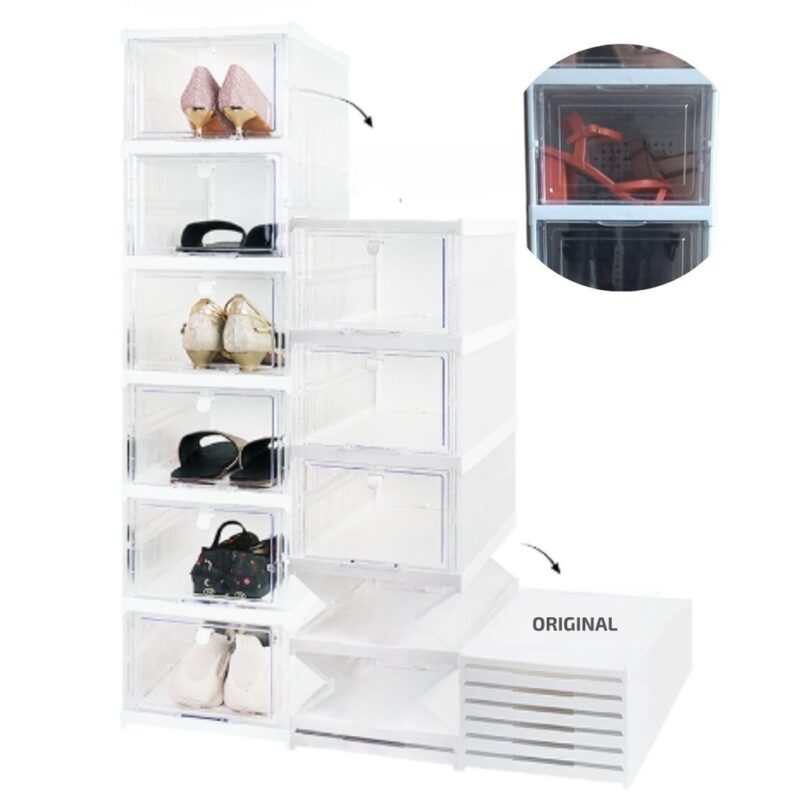 Sapateira Vertical - 6 Andares, Armário Organizador Portátil Dobrável
