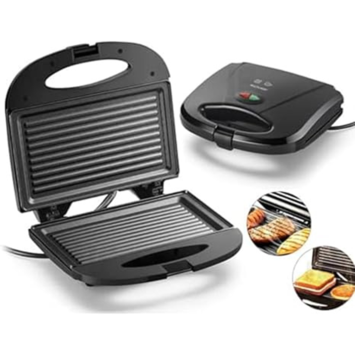 Sanduicheira Minigrill Gourmet 220V com 750W Chapa Dupla e com Revestimento Antiaderente Preta Multilaser - CE044