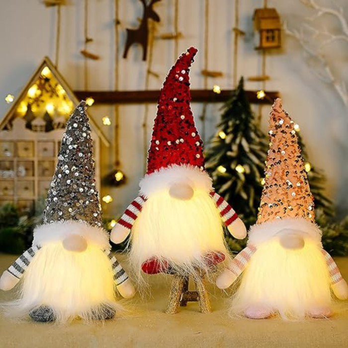 Gnomos de Natal Para lantejoula com luz